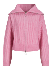 Jack & Jones Kadın Dik Yaka Örme Hırka - Gılly -Moonlite Mauve - 12255361