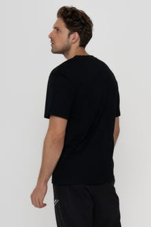Jack & Jones Erkek Göğüs Baskılı Kısa Kollu Tişört - Spray -Black - 12256272