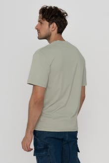 Jack & Jones Erkek Göğüs Baskılı Kısa Kollu Tişört - Spray -Desert Sage - 12256272