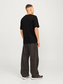 Jack & Jones Erkek Logo Baskılı Kısa Kollu Tişört - Luke -Black - 12256785