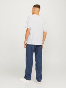 Jack & Jones Erkek Logo Baskılı Kısa Kollu Tişört - Luke -White - 12256785