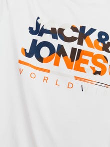 Jack & Jones Erkek Logo Baskılı Kısa Kollu Tişört - Luke -White - 12256785