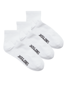 Jack & Jones Erkek 3'lü Çorap Paketi - Leon -White - 12257150