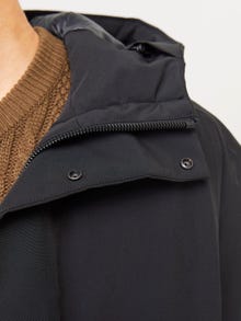 Jack & Jones Erkek Rüzgara Dayanıklı Kapüşonlu Parka - Keen -Black - 12258403
