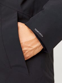 Jack & Jones Erkek Rüzgara Dayanıklı Kapüşonlu Parka - Keen -Black - 12258403