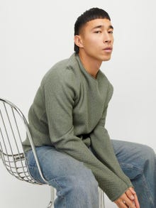 Jack & Jones Normal Kalıp Bisiklet Yaka Süveter -Iceberg Green - 12258407