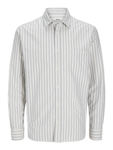 Jack & Jones Erkek RDD Uzun Kollu Çizgili Gömlek - Lesner -Egret - 12258860