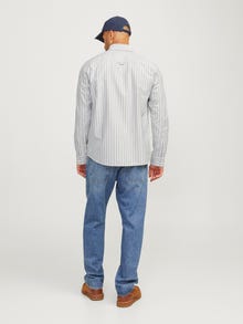 Jack & Jones Erkek RDD Uzun Kollu Çizgili Gömlek - Lesner -Egret - 12258860
