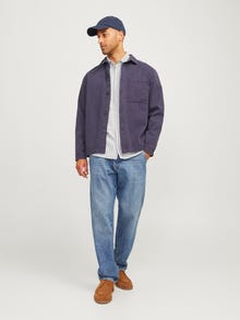 Jack & Jones Erkek RDD Uzun Kollu Çizgili Gömlek - Lesner -Egret - 12258860