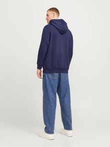 Jack & Jones Büyük Beden Logo Baskılı Sweatshırt - Caleb -Navy Blazer - 12258867