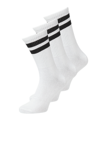 Jack & Jones Logolu 3'lü Paket Çorap - Travis -White - 12260082