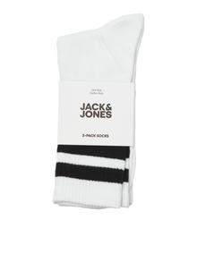 Jack & Jones Logolu 3'lü Paket Çorap - Travis -White - 12260082