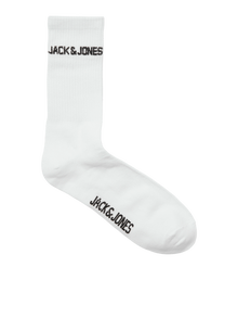 Jack & Jones Erkek Logo Detaylı 3'lü Çorap Paketi -White - 12260083