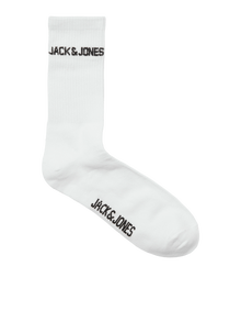 Jack & Jones Erkek Logo Detaylı 3'lü Çorap Paketi -White - 12260083