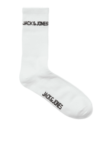 Jack & Jones Erkek Logo Detaylı 3'lü Çorap Paketi -White - 12260083