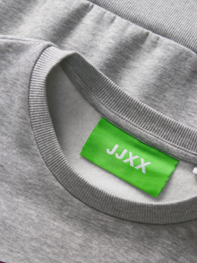 Jack & Jones Kadın Bisiklet Yaka Baskılı Sweatshırt -Merle -Light Grey Melange - 12260608
