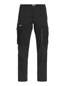 Jack & Jones Rahat Kalıp Orta bel Katlanmış etek uçları Kargo Pantolon -Black - 12260912