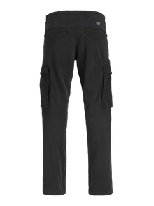 Jack & Jones Rahat Kalıp Orta bel Katlanmış etek uçları Kargo Pantolon -Black - 12260912