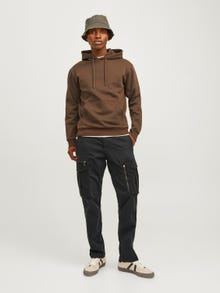 Jack & Jones Rahat Kalıp Orta bel Katlanmış etek uçları Kargo Pantolon -Black - 12260912