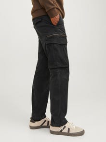 Jack & Jones Rahat Kalıp Orta bel Katlanmış etek uçları Kargo Pantolon -Black - 12260912