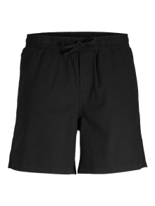 Jack & Jones Büyük Beden Keten Karışımlı Jogger Şort - Jaiden -Black - 12261625