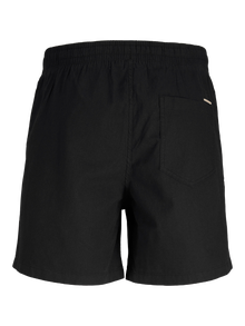 Jack & Jones Büyük Beden Keten Karışımlı Jogger Şort - Jaiden -Black - 12261625