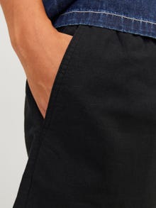 Jack & Jones Büyük Beden Keten Karışımlı Jogger Şort - Jaiden -Black - 12261625