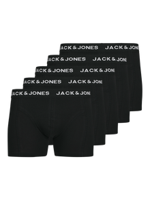 Jack & Jones Erkek Logolu Beli Lastikli 5'li Boxer Paketi - Anthony -Black - 12263362