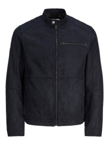 Jack & Jones Bisiklet Yaka Fermuarlı manşetler Bisikletçi -Jet Black - 12264806