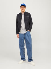 Jack & Jones Bisiklet Yaka Fermuarlı manşetler Bisikletçi -Jet Black - 12264806
