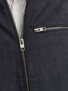 Jack & Jones Bisiklet Yaka Fermuarlı manşetler Bisikletçi -Jet Black - 12264806