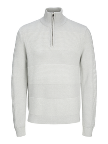 Jack & Jones Erkek Yarım Fermuarlı Kazak - Hugo -Cool Grey - 12265749