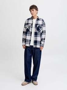 Jack & Jones Erkek Düğme Yaka Detaylı Tişört - Lutyrell -Cloud Dancer - 12266583