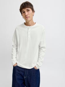 Jack & Jones Erkek Düğme Yaka Detaylı Tişört - Lutyrell -Cloud Dancer - 12266583