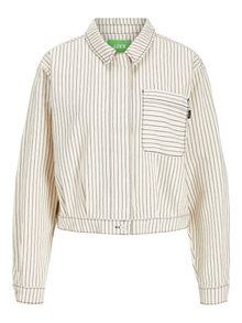Jack & Jones Kadın Çizgili Gömlek - Maddy -Blanc de Blanc - 12267802
