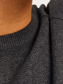 Jack & Jones Büyük Beden Uzun Kollu Kazak - Mason -Dark Grey Melange - 12267998