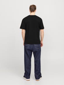Jack & Jones Erkek Bisiklet Yaka Baskılı Tişört - Bryan -Black - 12268127