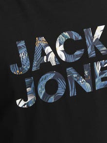 Jack & Jones Erkek Bisiklet Yaka Baskılı Tişört - Bryan -Black - 12268127