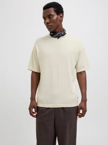 Jack & Jones Erkek Triko Tişört - Emıl -Cloud Dancer - 12268182