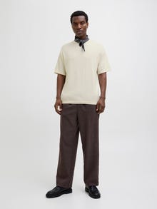 Jack & Jones Erkek Triko Tişört - Emıl -Cloud Dancer - 12268182