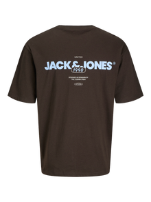 Jack & Jones Geniş Kalıp Sıfır Yaka Tişört -Delicioso - 12268268