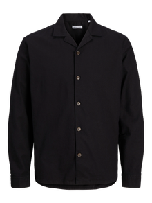 Jack & Jones Erkek Uzun Kollu Keten Karışımlı Gömlek - Summer -Black - 12268379