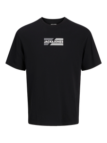 Jack & Jones Bisiklet Yaka Logo Baskılı Tişört - Corp -Black - 12268415