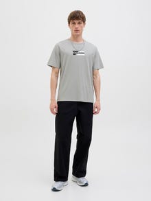 Jack & Jones Bisiklet Yaka Logo Baskılı Tişört - Corp -Ultimate Grey - 12268415