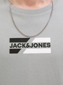 Jack & Jones Bisiklet Yaka Logo Baskılı Tişört - Corp -Ultimate Grey - 12268415