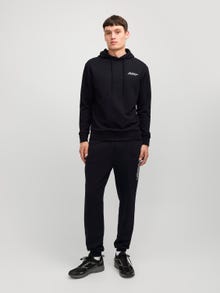 Jack & Jones Erkek Göğüs Baskılı Kapüşonlu Sweatshırt - Beau -Black - 12268436