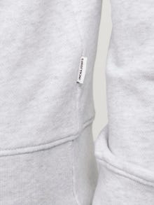 Jack & Jones Erkek Göğüs Baskılı Kapüşonlu Sweatshırt - Beau -White Melange - 12268436