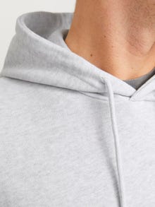 Jack & Jones Erkek Göğüs Baskılı Kapüşonlu Sweatshırt - Beau -White Melange - 12268436