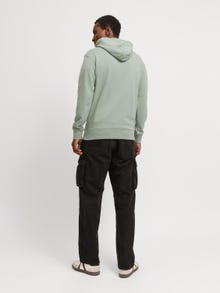 Jack & Jones Erkek Göğüs Baskılı Kapüşonlu Sweatshırt - Beau -Iceberg Green - 12268436