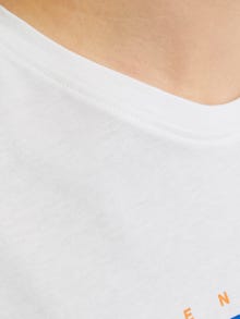 Jack & Jones Erkek Bisiklet Yaka Baskılı Tişört - Colton -White - 12268439